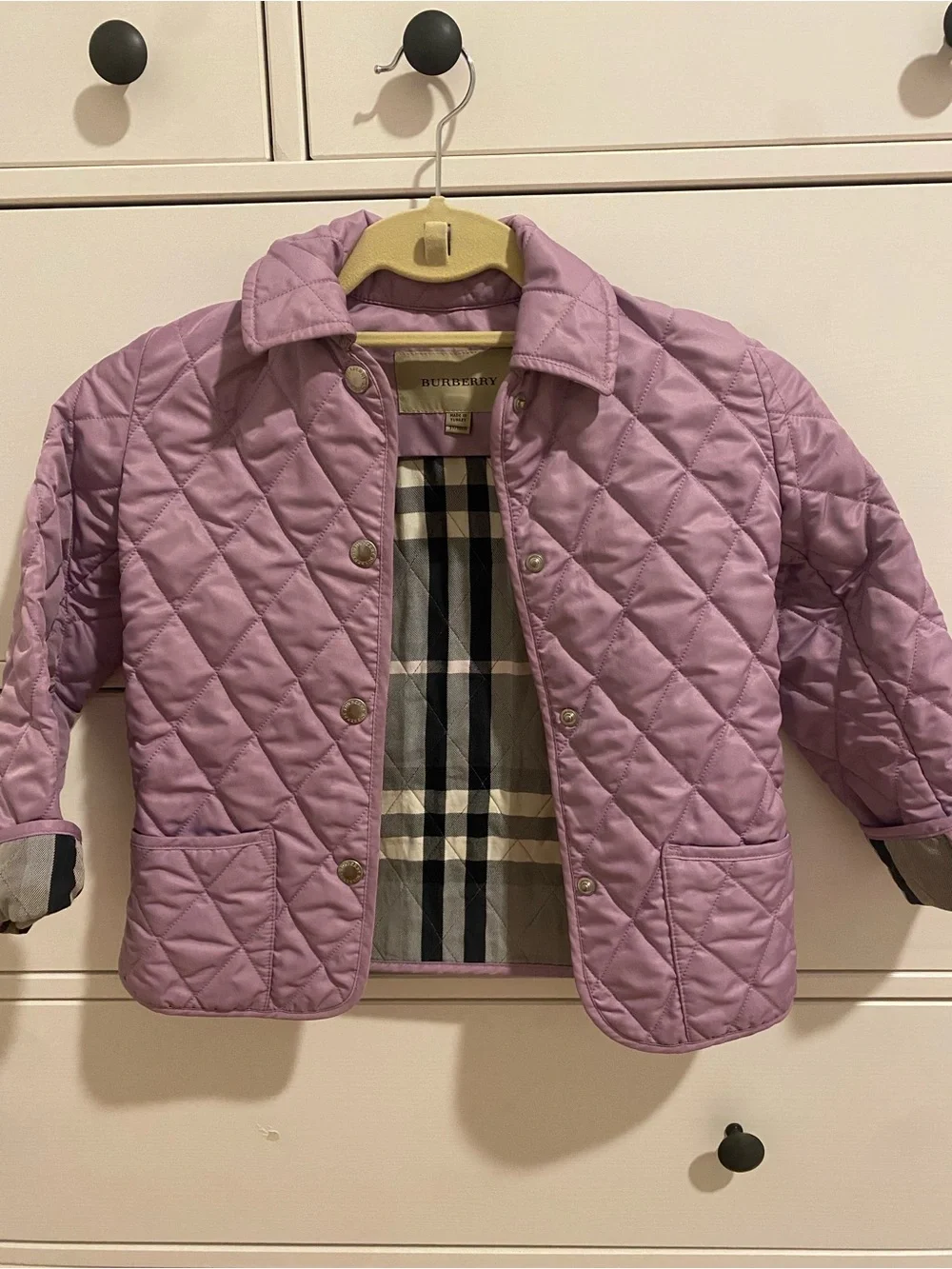 Burberry Kids Quilted Lilac Jacket